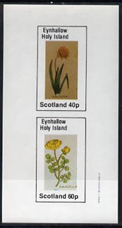 Eynhallow 1982 Flowers #07 (Daffodil & Batchellor) imperf set of 2 values (40p & 60p) unmounted mint, stamps on flowers