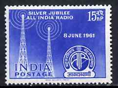 India 1961 Silver Jubilee of All India Radio unmounted mint, SG 440*, stamps on radio     communications