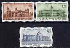 India 1962 Centenary of Indian High Courts unmounted mint set of 3, SG 456-58*, stamps on courts     justice, stamps on  law , stamps on legal