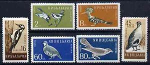 Bulgaria 1959 Birds unmounted mint set of 6, SG 1140-45,  Mi 1116-21 , stamps on , stamps on  stamps on birds      tit    hoopoe     woodpecker    partridge    cuckoo