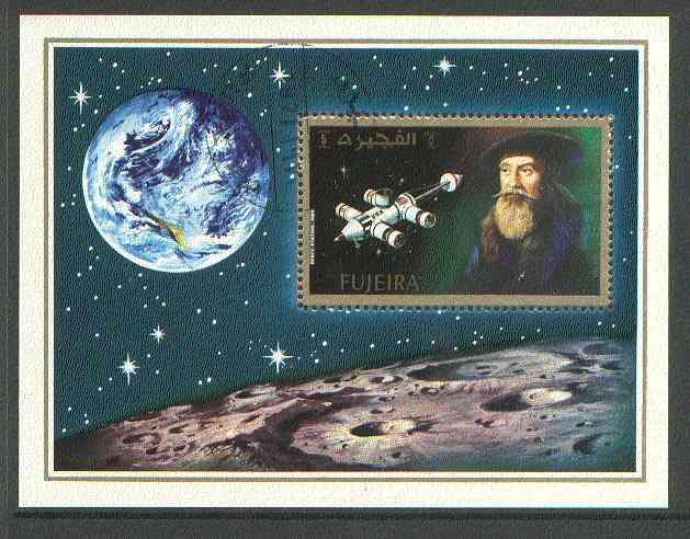 Fujeira 1971 400th Anniversary of Kepler's Birth perf m/sheet cto used, Mi BL 88A, stamps on , stamps on  stamps on science, stamps on  stamps on space, stamps on  stamps on kepler, stamps on  stamps on astronomy