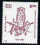 India 1997 Defence Services Staff College (Owl) unmounted mint*, stamps on , stamps on  stamps on birds    birds of prey    owls     militaria