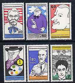 Czechoslovakia 1969 UNESCO (Caricatures of Cultural Personalities) unmounted mint set of 6, SG 1829-34, Mi 1878-83, stamps on unesco, stamps on united-nations, stamps on personalities, stamps on arts, stamps on matisse, stamps on poetry, stamps on literature