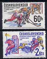 Czechoslovakia 1978 Ice Hockey 60h & 2ks from Sports Events set of 6 unmounted mint, SG 2398 & 2400, Mi 2435-36, stamps on , stamps on  stamps on sport    ice hockey