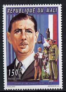 Mali 1995 Charles De Gaulle 150F from Personalities set, stamps on , stamps on  stamps on constitutions, stamps on personalities, stamps on de gaulle, stamps on  stamps on personalities, stamps on  stamps on de gaulle, stamps on  stamps on  ww1 , stamps on  stamps on  ww2 , stamps on  stamps on militaria