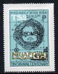 Tonga - Niuafo'ou 1983 Map 2p self-adhesive opt'd SPECIMEN, as SG 16 unmounted mint, stamps on , stamps on  stamps on maps, stamps on  stamps on self adhesive