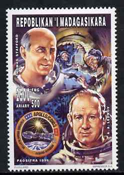 Madagascar 1996 Astronauts Leonov & Stafford 2500+500F from Personalities set unmounted mint, stamps on , stamps on  stamps on space   personalities