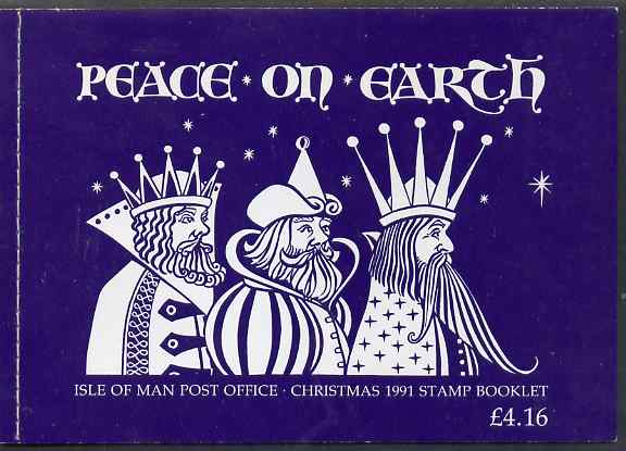 Isle of Man 1991 Christmas £4.16 booklet complete and very fine, SG SB28, stamps on christmas