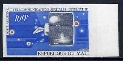 Mali 1970 Space Telecommunications 100f Intelstat Satellite unmounted mint imperf from limited printing, as SG 233, stamps on , stamps on  stamps on communications     satellites