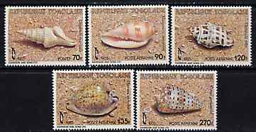 Togo 1985 Sea Shells unmounted mint set of 5, SG 1808-12, stamps on , stamps on  stamps on shells, stamps on marine life