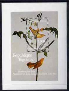 Togo 1985 Birth Bicentenmary of John Audubon (Birds) unmounted mint m/sheet, SG MS 1825, stamps on birds    audubon