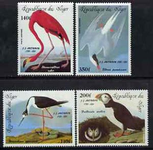 Niger Republic 1985 Birth Bicentenmary of John Audubon (Birds) unmounted mint set of 4, SG 1021-24, stamps on , stamps on  stamps on birds    stilt     flamingo     puffin     tern     audubon