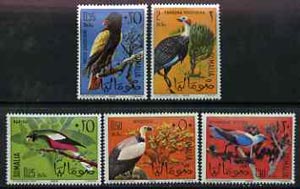 Somalia 1966 Birds unmounted mint set of 5, SG 436-40, stamps on , stamps on  stamps on birds    roller    guineafowl