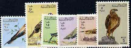 Libya 1965 Birds set of 6 unmounted mint, SG 335-40, stamps on birds      bee-eater     buzzard     birds of prey    grouse     game     bustard