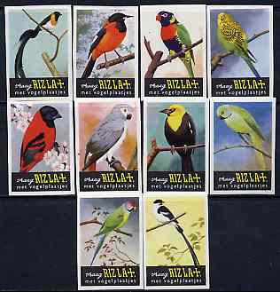 Match Box Labels - complete set of 10 Birds, very fine unused condition (Rizla), stamps on birds