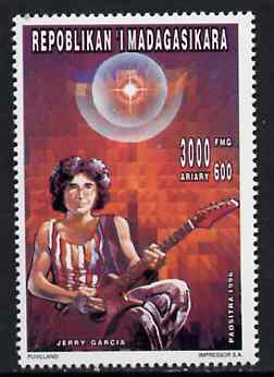 Madagascar 1996 Jerry Garcia 3000+600F from Personalities set, stamps on music   personalities       pops, stamps on guitar