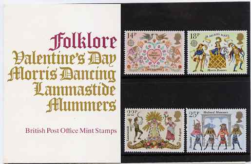 Great Britain 1981 Folklore set of 4 in official presentation pack SG 1143-46, stamps on , stamps on  stamps on folklore, stamps on  stamps on dancing, stamps on  stamps on cultures