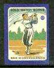 Match Box Labels - Golf (No.12 from 'Sport' set of 24) very fine unused condition (Czechoslovakian Solo Match Co Series), stamps on golf