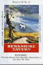 Match Box Labels - Berkshire (The White Horse) (No.13 from a series of 18 Pub signs) very fine unused condition (Lanchester Taverns), stamps on , stamps on  stamps on horse, stamps on  stamps on horses