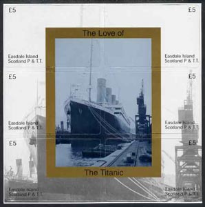 Telephone Card - Easdale set of 6 \A35 (collector's) cards forming a composite picture of the Titanic, stamps on films, stamps on cinema, stamps on entertainments, stamps on ships, stamps on titanic, stamps on disasters, stamps on shipwrecks