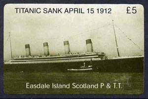 Telephone Card - Easdale Titanic #01  (collectors) card (green & white from a limited edition of 1200), stamps on films, stamps on cinema, stamps on entertainments, stamps on ships, stamps on titanic, stamps on disasters, stamps on shipwrecks