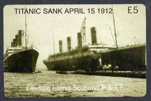 Telephone Card - Easdale Titanic #02  (collectors) card (green & white from a limited edition of 1200), stamps on films, stamps on cinema, stamps on entertainments, stamps on ships, stamps on titanic, stamps on disasters, stamps on shipwrecks