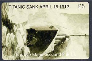 Telephone Card - Easdale Titanic #04  (collectors) card (green & white from a limited edition of 1200), stamps on films, stamps on cinema, stamps on entertainments, stamps on ships, stamps on titanic, stamps on disasters, stamps on shipwrecks