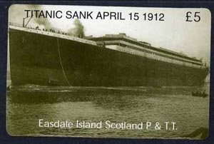 Telephone Card - Easdale Titanic #05  (collectors) card (green & white from a limited edition of 1200), stamps on films, stamps on cinema, stamps on entertainments, stamps on ships, stamps on titanic, stamps on disasters, stamps on shipwrecks