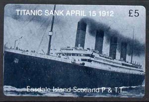 Telephone Card - Easdale Titanic #12  (collectors) card (blue & white from a limited edition of 1200), stamps on films, stamps on cinema, stamps on entertainments, stamps on ships, stamps on titanic, stamps on disasters, stamps on shipwrecks