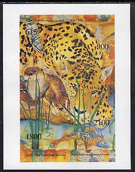 Abkhazia 1995 Animals composite imperf sheet containing set of 4 unmounted mint, stamps on , stamps on  stamps on animals     cats    leopard