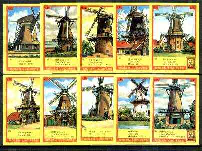 Match Box Labels - Windmills series #16 (nos 151-160) very fine unused condition (Molem Lucifers), stamps on , stamps on  stamps on windmills