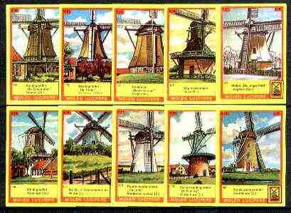 Match Box Labels - Windmills series #18 (nos 171-180) very fine unused condition (Molem Lucifers), stamps on , stamps on  stamps on windmills