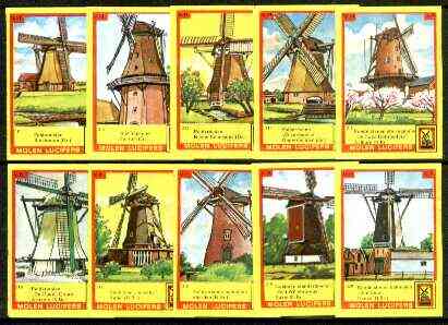 Match Box Labels - Windmills series #32 (nos 311-320) very fine unused condition (Molem Lucifers), stamps on , stamps on  stamps on windmills