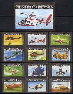 Match Box Labels - complete set of 12 Helicopters of the World (plus outer wrapper) superb unused condition (Essex Match Co), stamps on , stamps on  stamps on helicopters    aviation