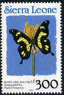 Sierra Leone 1991 Butterflies 300L (Papilio hesperus) with country name in blue P14 unmounted mint, SG 1672 (blocks available), stamps on butterflies