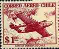 Chile 1956 De Havilland DH-112 Venom FB-4 1p purple-red unmounted mint, SG 451*, stamps on , stamps on  stamps on aviation         dh