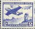 Chile 1961 De Havilland DH-112 Venom FB-4 & Nonolith 2c blue unmounted mint, SG 526*, stamps on aviation         dh     monuments