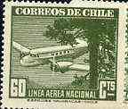 Chile 1941 Potez 56 & Tree 60c green unmounted mint, SG 299a*, stamps on aviation      potez    trees