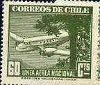 Chile 1941 Potez 56 & Tree 60c green unmounted mint, SG 299a*, stamps on , stamps on  stamps on aviation      potez    trees