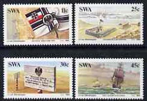 South West Africa 1984 Centenary of German Colonisation set of 4 unmounted mint, SG 431-34*, stamps on , stamps on  stamps on ships, stamps on  stamps on flags, stamps on  stamps on maps