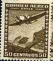Chile 1934 Junkers G-24 50c brown unmounted mint, SG 240*, stamps on aviation         junkers