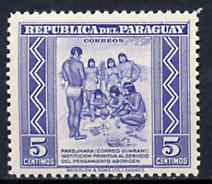 Paraguay 1946 Primitive Early Postmen 5c blue unmounted mint SG 642*, stamps on , stamps on  stamps on postman