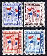 Paraguay 1957 Soldiers & Flags 4 values from 'Chako Heroes' Air set unmounted mint, SG 799-802*, stamps on , stamps on  stamps on angels    militaria    flags