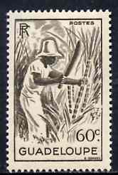 Guadeloupe 1947 Cutting Sugar Cane 60c brown unmounted mint, SG 214*, stamps on sugar