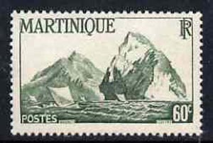 Martinique 1947 Fishing Boats & Rock 60c green unmounted mint, SG 234*