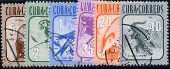 Cuba 1981 Fauna complete set of 6 fine cds used, SG 2763-68*, stamps on , stamps on  stamps on animals     birds     crocodiles      reptiles