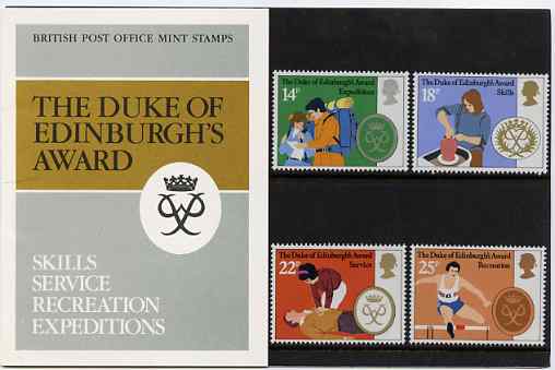 Great Britain 1981 Duke of Edinburgh Award Scheme set of 4 in official presentation pack SG 1162-65, stamps on education, stamps on royalty, stamps on youth