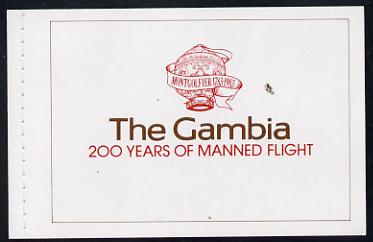 Gambia 1983 Manned Flight booklet (SG SB2), stamps on , stamps on  stamps on , stamps on  stamps on zeppelins, stamps on  stamps on aviation, stamps on  stamps on airships