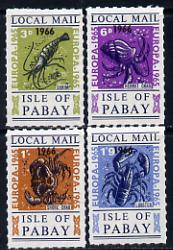 Pabay 1965 Europa (Crustaceans) set of 4 opt'd 1966 (in black) unmounted mint, stamps on , stamps on  stamps on europa  marine-life