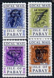 Pabay 1965 Europa (Crustaceans) set of 4 with Churchill overprint unmounted mint (Rosen PA33-36), stamps on , stamps on  stamps on churchill  europa  marine-life    personalities